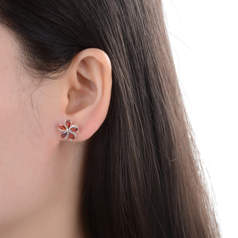Zarcillos Stud Fiori Rosso