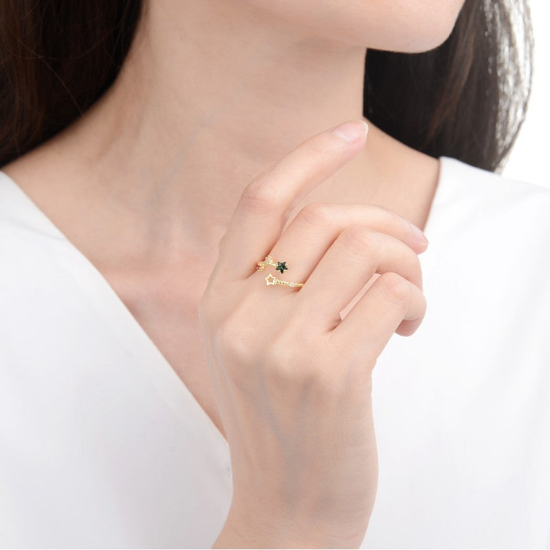 Anillo D'oro di Stelle Verde
