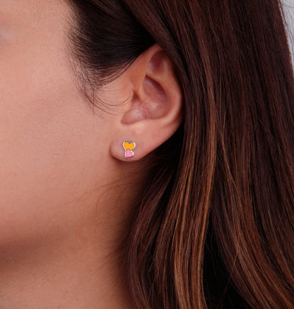 Zarcillos Stud Infantile A Cuore