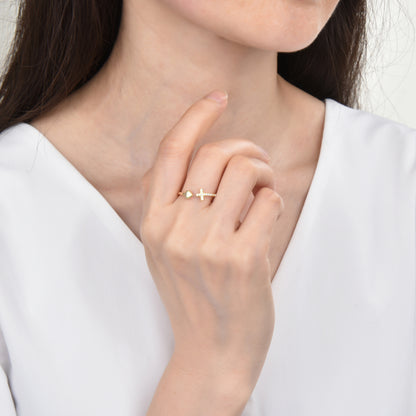 Anillo D'oro Croce e Cuore