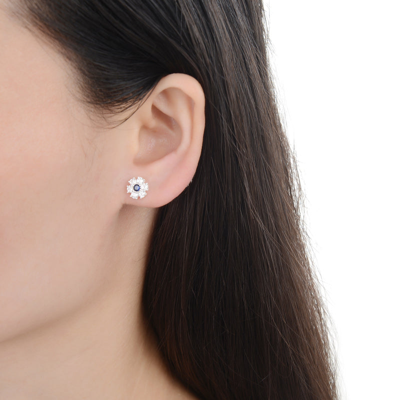 Zarcillos Stud Fiore Blu
