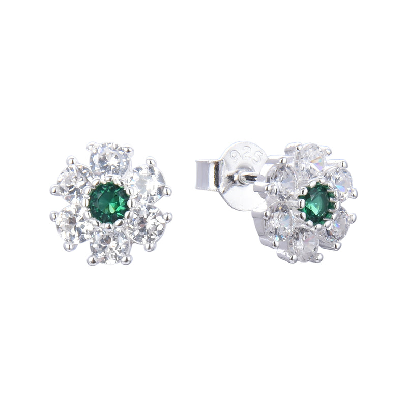 Zarcillos Stud Fiore Verde
