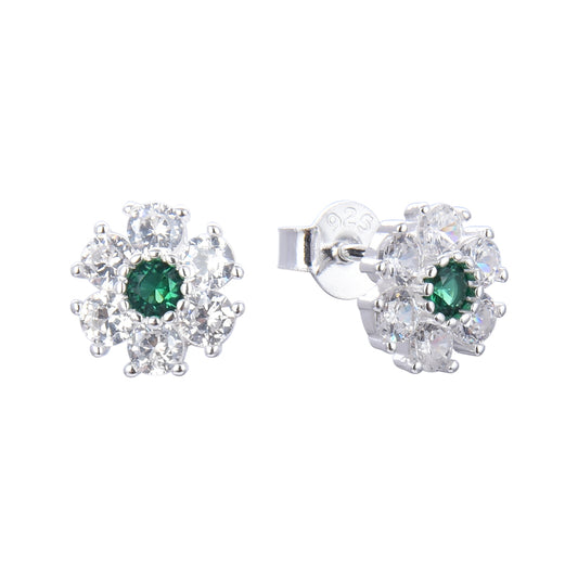 Zarcillos Stud Fiore Verde