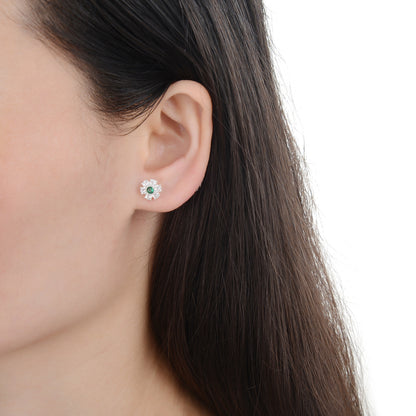 Zarcillos Stud Fiore Verde