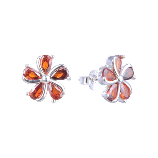 Zarcillos Stud Fiori Rosso
