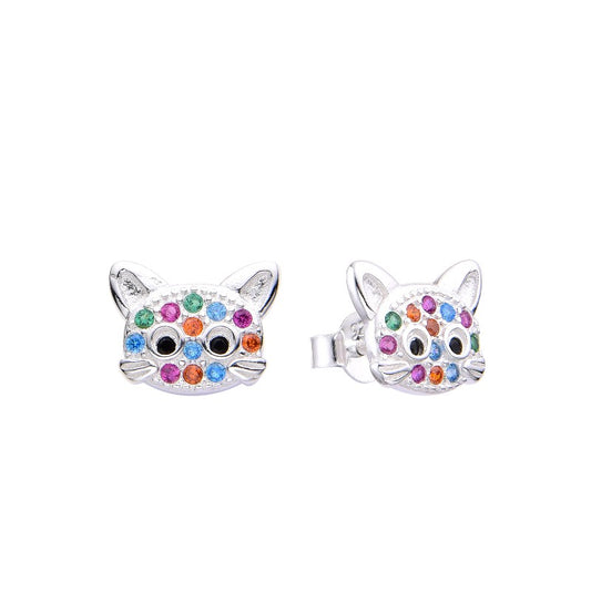 Zarcillos Stud Gatto Multicolore