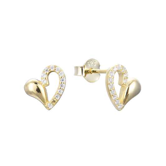 Zarcillos Stud D'oro Mezzo Cuore