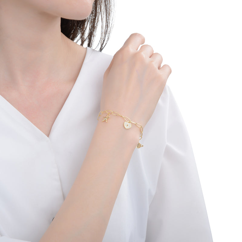 Pulsera D'oro Pendenti Charms