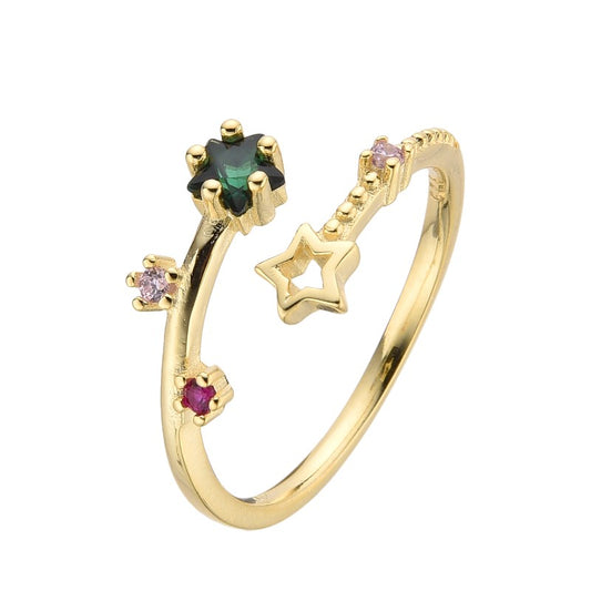 Anillo D'oro di Stelle Verde